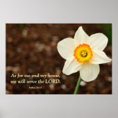 Joshua 24:15 Bijbelverse Daffodil Poster (Voorkant)