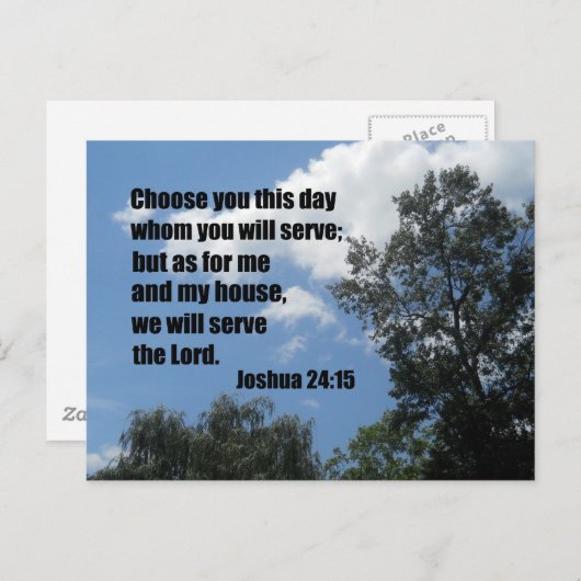 Joshua 24:15 briefkaart (Voorkant / Achterkant)