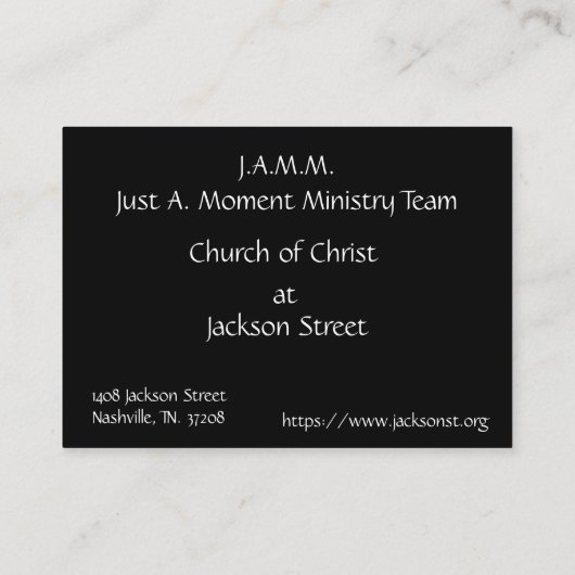 Joshua 24:15 "Kies deze dag" Visitekaartje (Achterkant)