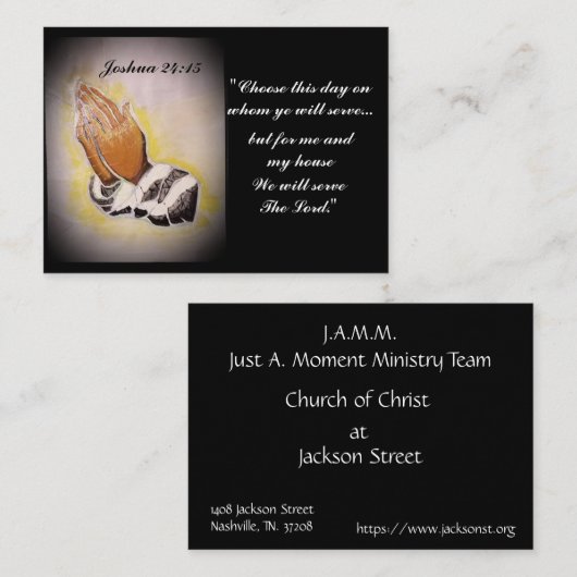 Joshua 24:15 "Kies deze dag" Visitekaartje (Voorkant / Achterkant)