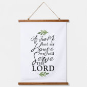 Joshua 24:15 Manuscript Doopvont met Leaf Greenery Hangend Wandkleed (Voorkant)