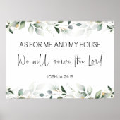 Joshua 24:15 Naadloze grenzen van bladeren Poster (Voorkant)