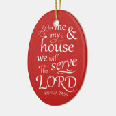 Joshua 24:15 Net als voor mij en mijn huis... Keramisch Ornament (Links)