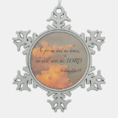 Joshua 24:15 Net als voor mij... Snowflake Framed Tin Sneeuwvlok Ornament (Voorkant)