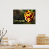 Joshua 24:15 Rood en Geel Tulp Poster (Keuken)