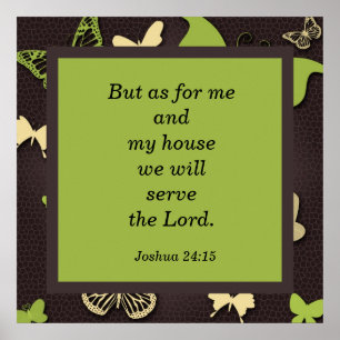 Joshua 24:15 Scripture Verse Butterfly Poster