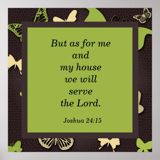 Joshua 24:15 Scripture Verse Butterfly Poster (Voorkant)