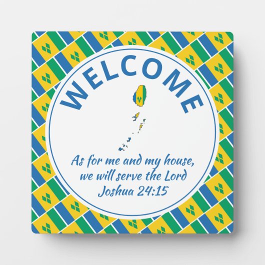 Joshua 24:15 ST VINCENT FLAG Fotoplaat (Voorkant)
