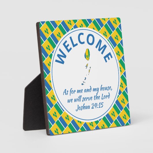 Joshua 24:15 ST VINCENT FLAG Fotoplaat (Voorkant)