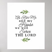 Joshua 24:15 voor mij en mijn Huis Greenery Poster (Voorkant)