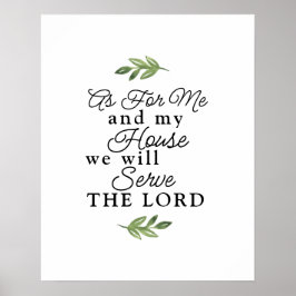 Joshua 24:15 voor mij en mijn Huis Greenery Poster