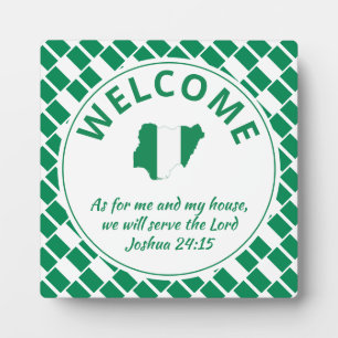 Joshua 24:15 Voor mij Mijn Huis NIGERIA Welkom Fotoplaat