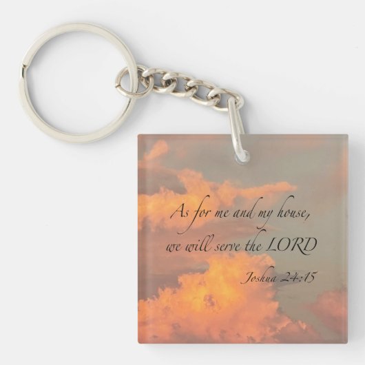 Joshua 24:15 Wat mij en mijn huis betreft, zullen Sleutelhanger (Voorkant)