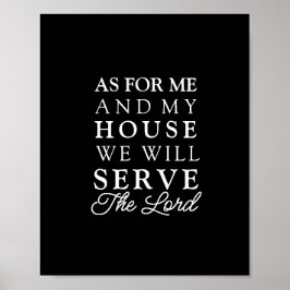 Joshua 24:15 zoals voor me en de Schrift van het M Poster