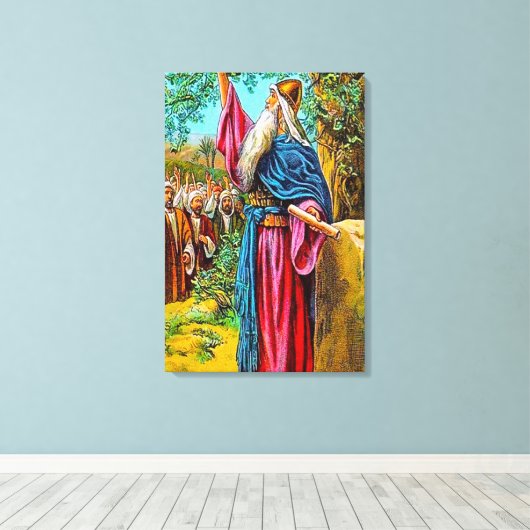 Joshua 24:16-28 Israël belooft God te dienenCanvas Canvas Afdruk (Insitu (Houten vloer))