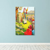 Joshua 24:1-15 Joshua's Afscheidsdoek Canvas Afdruk (Insitu (Houten vloer))