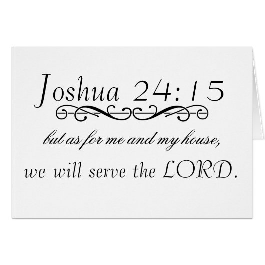 Joshua 24 Wenskaart Scripture Verse (Voorkant Horizontaal)