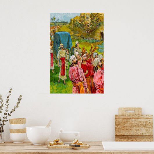 Joshua 6 The Wall of Jericho Herfsten Flat poster (Keuken)