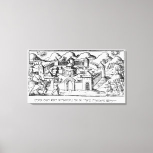 Joshua aan de zalen van Jericho Canvas Afdruk