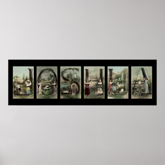 JOSHUA Alphabet Letter Name Art Poster (Voorkant)