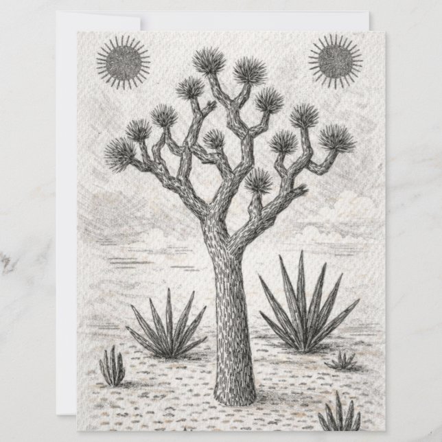 joshua boom schets | woestijn schets kunst (Voorkant)