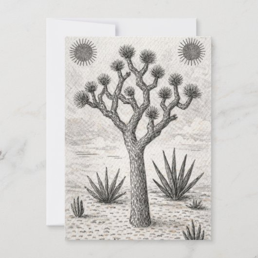 joshua boom schets | woestijn schets kunst bedankkaart (Voorkant)