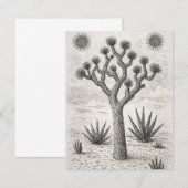 joshua boom schets | woestijn schets kunst kaart (Voorkant / Achterkant)