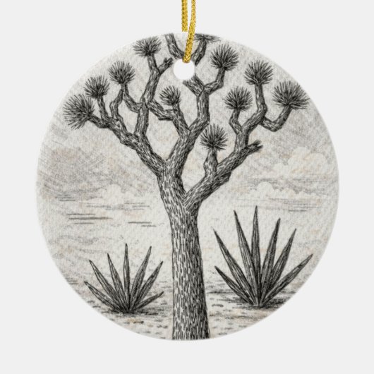 joshua boom schets | woestijn schets kunst keramisch ornament (Voorkant)