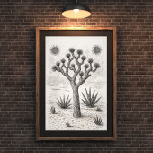 joshua boom schets | woestijn schets kunst poster