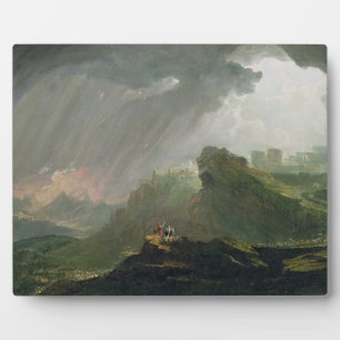 Joshua die de zon aan het bevelen is om nog steeds fotoplaat