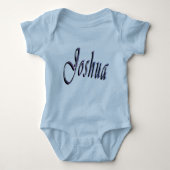 Joshua, jongensnaam, baby's blauw lichaam pak romper (Voorkant)