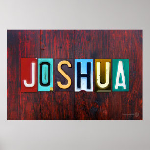 JOSHUA License Bord Letter Art Name Sign Poster