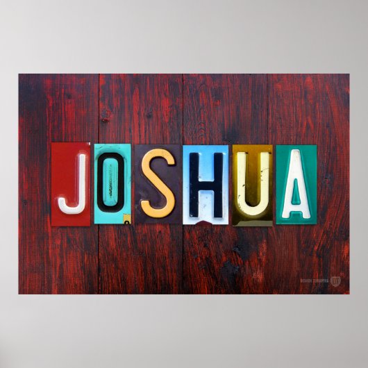JOSHUA License Bord Letter Art Name Sign Poster (Voorkant)