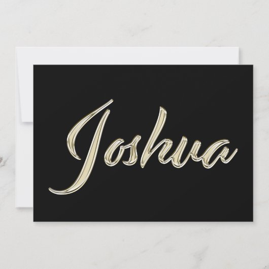 Joshua Name white gold Handwriting Karte Kaart (Voorkant)