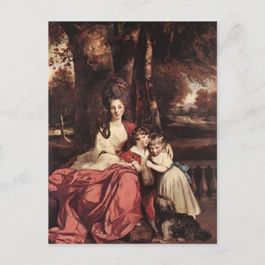 Joshua Reynolds- Lady Delm en haar kinderen Briefkaart (Voorkant)