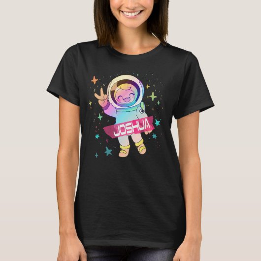 JOSHUA - Schattigee jongensnaam met leuke astronau T-shirt (Voorkant)