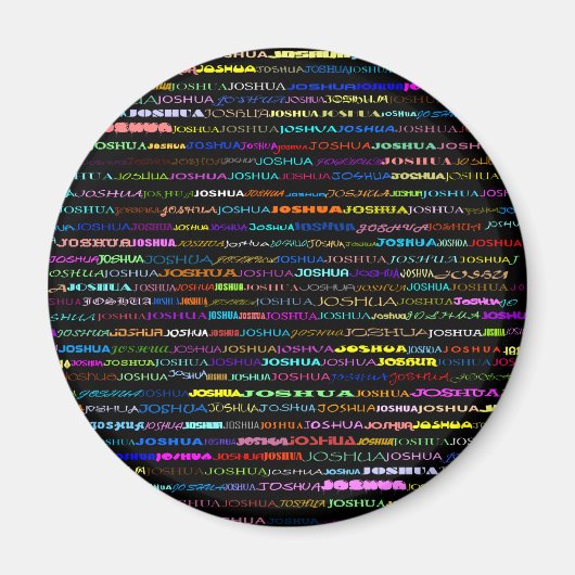 Joshua Text Design I Round Magnet (Voorkant)