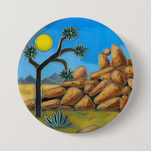 Joshua Tree Adventure Club- Fish Rock Ronde Button 7,6 Cm (Voorkant)