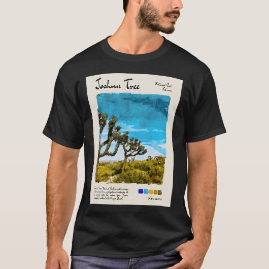 Joshua Tree  Aquarel Reizen T-shirt (Voorkant)