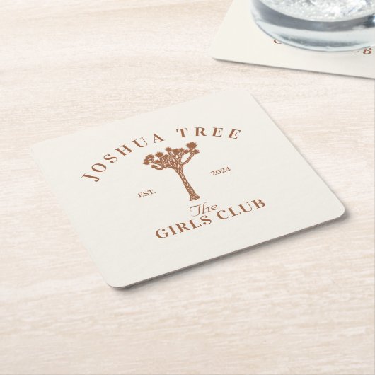 Joshua Tree Bachelorette Meisjes Club Kartonnen Onderzetters (Schuin)