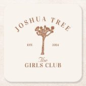 Joshua Tree Bachelorette Meisjes Club Kartonnen Onderzetters (Voorkant)