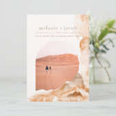 Joshua Tree Bohemian Neutral Wedding Photo Kaart (Staand voorkant)