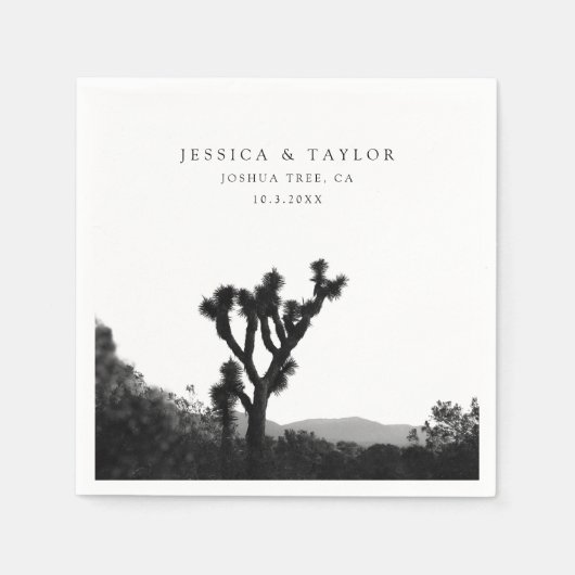Joshua Tree bruiloft aangepaste foto cocktail serv Servet (Voorkant)