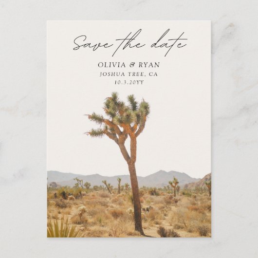 Joshua Tree Bruiloft Save the Date Briefkaart (Voorkant)