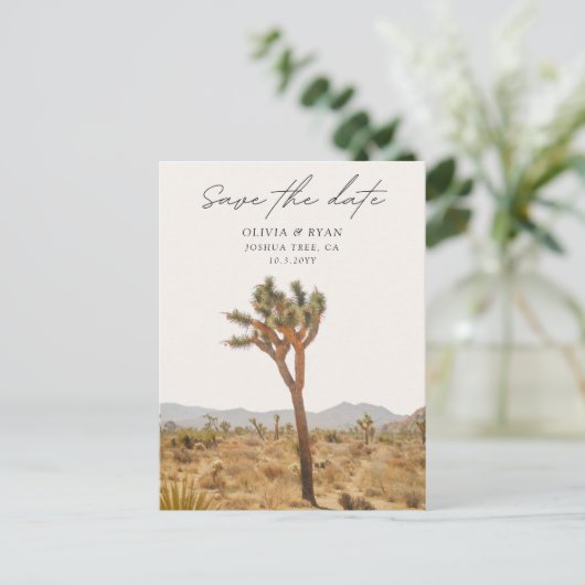Joshua Tree Bruiloft Save the Date Briefkaart (Staand voorkant)