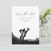 Joshua Tree Bruiloft Save the Date Zwart & Wit Kaart (Staand voorkant)
