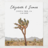 Joshua Tree Bruiloft Wijn Etiket (Enkel label)