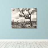 Joshua Tree bw Canvas Afdruk (Insitu (Houten vloer))