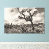 Joshua Tree bw Canvas Afdruk (Insitu (Houten vloer))