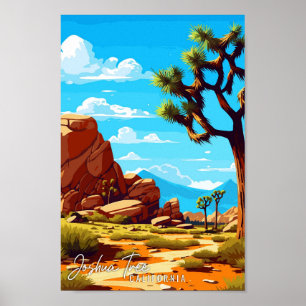 Joshua Tree California vintage reisillustratie Poster